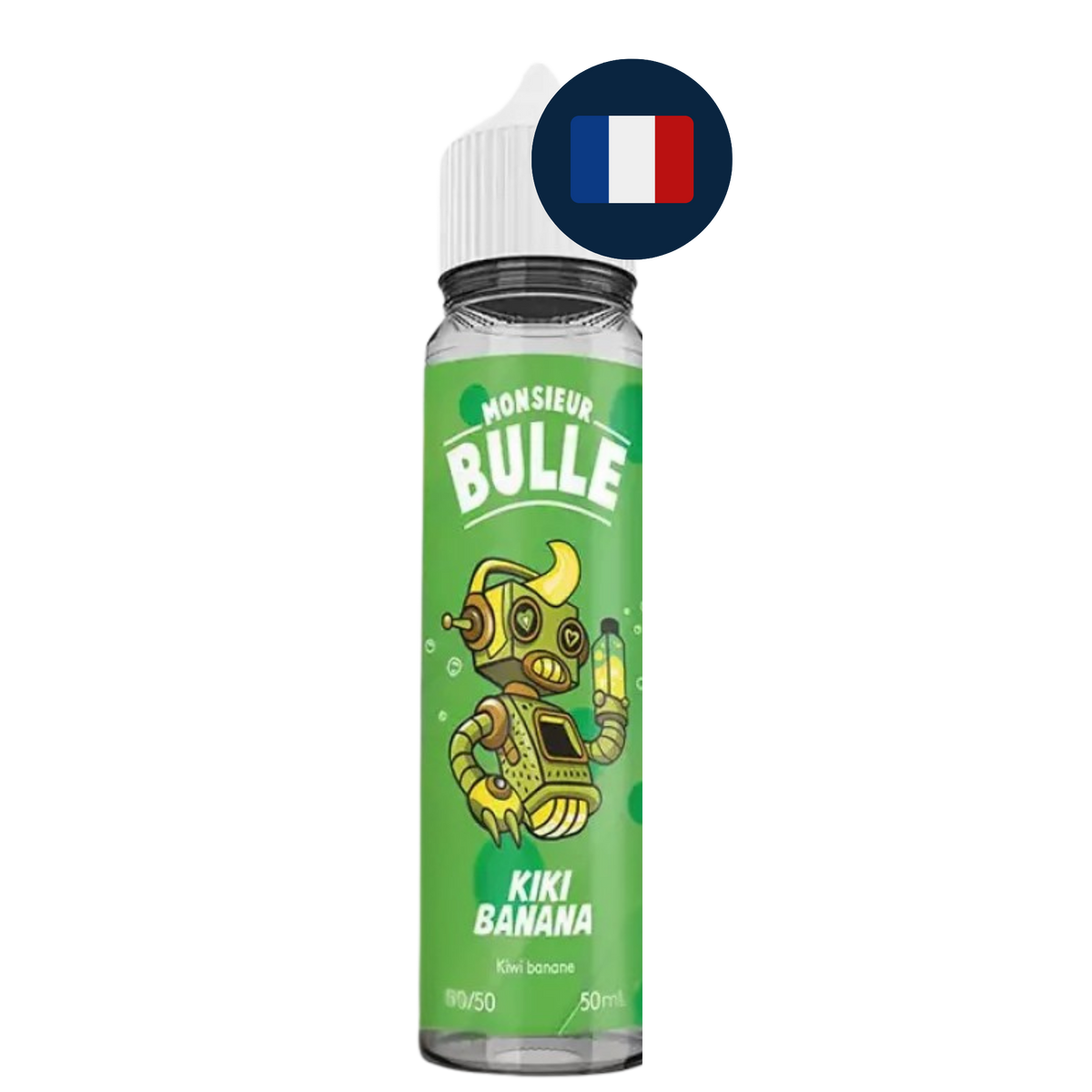 e-liquide fruité Liquideo kiwi banane, liquide 50 ml sans nicotine pour vapoteuse