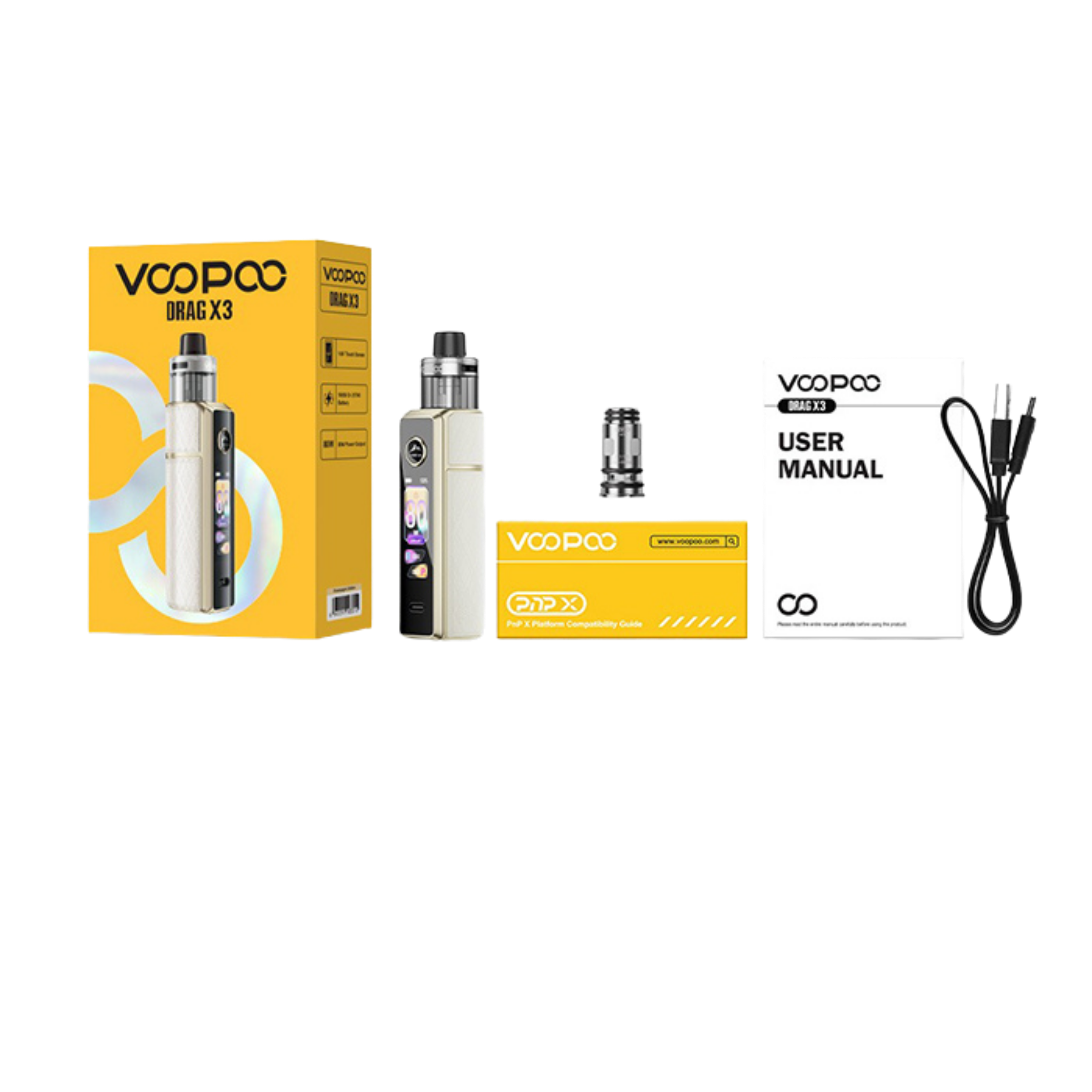 Kit Drag X3 PnP X Voopoo plusieurs couleurs disponibles destiné au marché français, pod DTL 5 ml