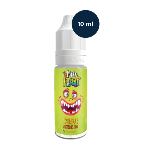 Flacon Liquideo Canaille Pastèque Kiwi 10 ml en mise en scène fruitée et givrée.