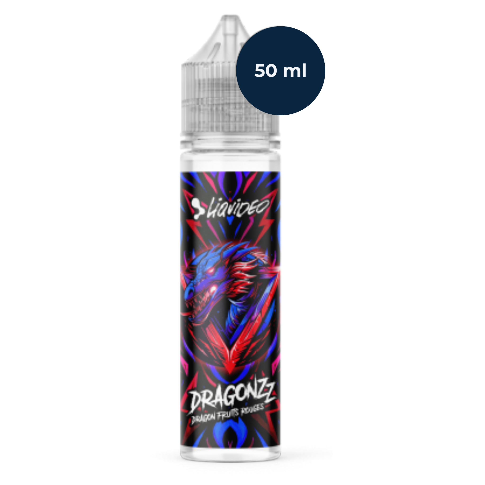 Flacon Dragonzz Fruits Rouges 50 ml en mise en scène fruitée et parfumée.
