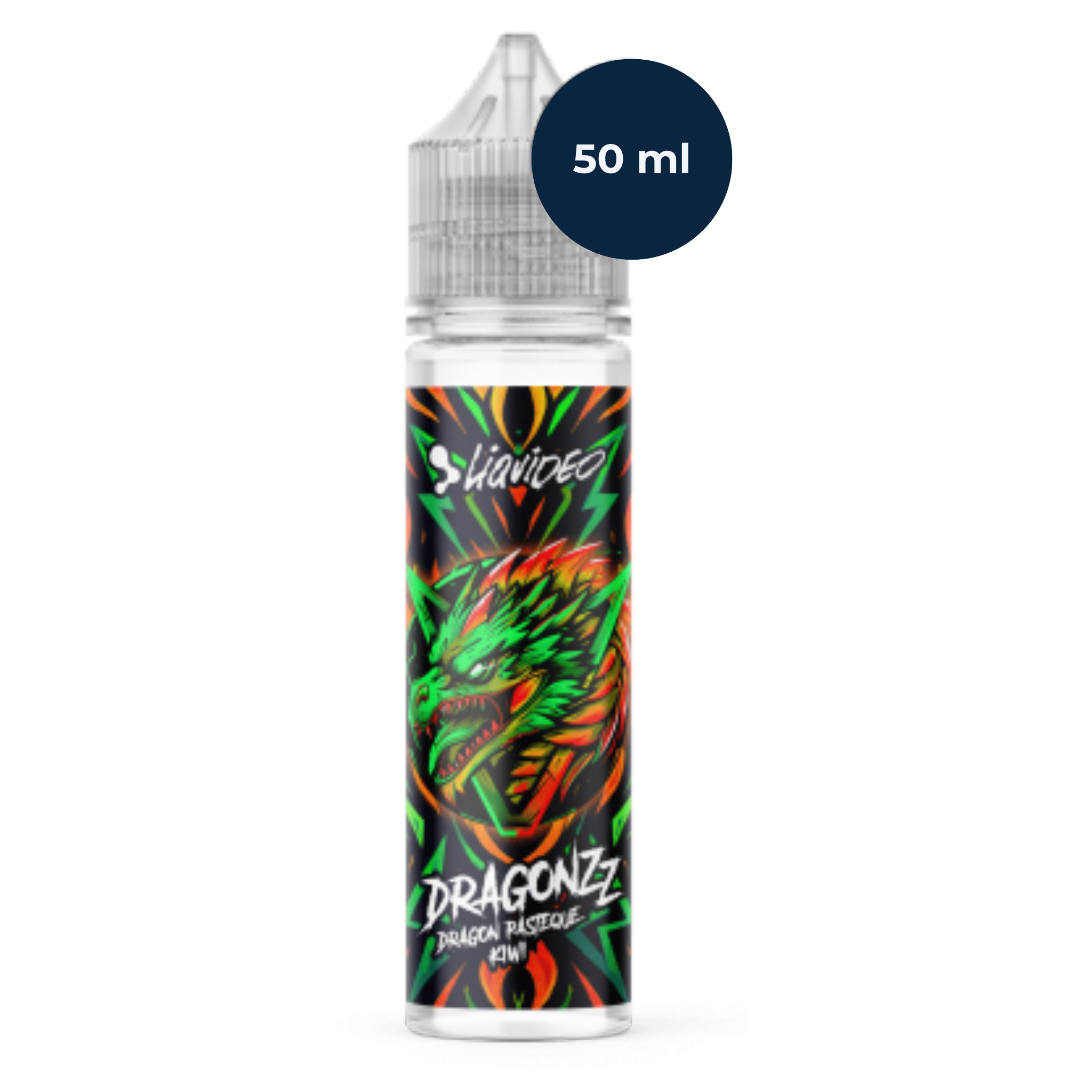 Flacon Dragonzz Pastèque Kiwi 50 ml en mise en scène fruitée et rafraîchissante.