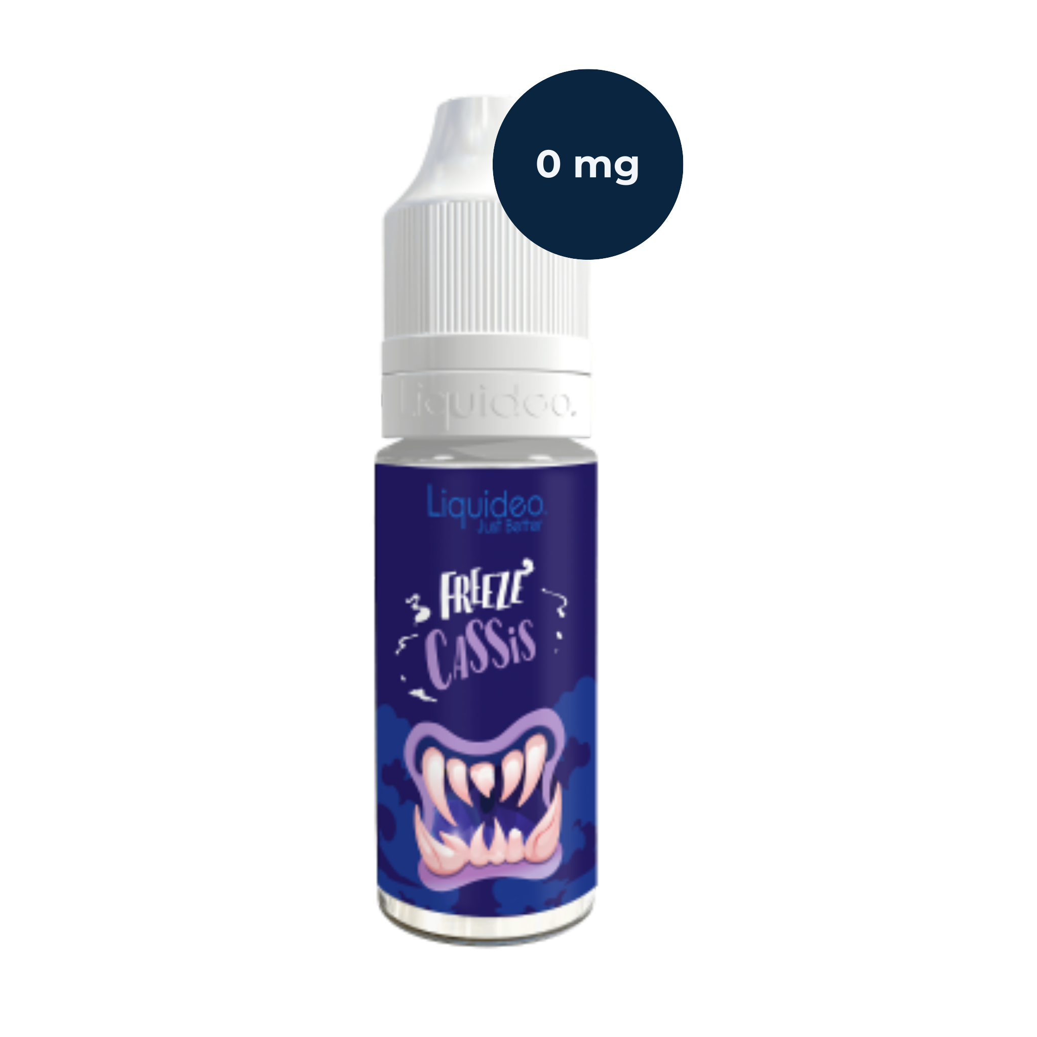 E-liquide Liquideo Freeze Cassis 10 ml, saveur cassis noir glacé.