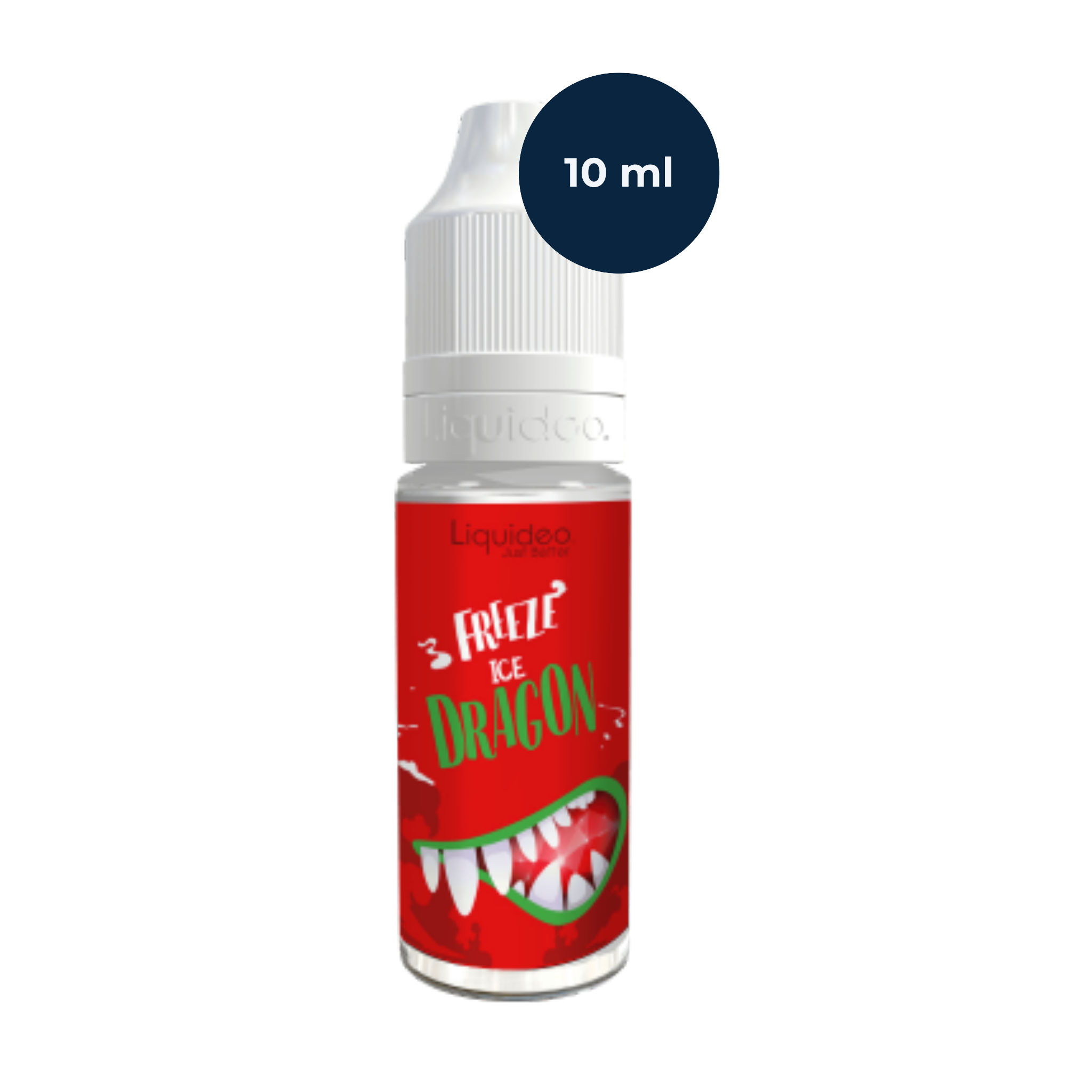 Flacon Liquideo Freeze Dragon 10 ml en mise en scène exotique et glacée.