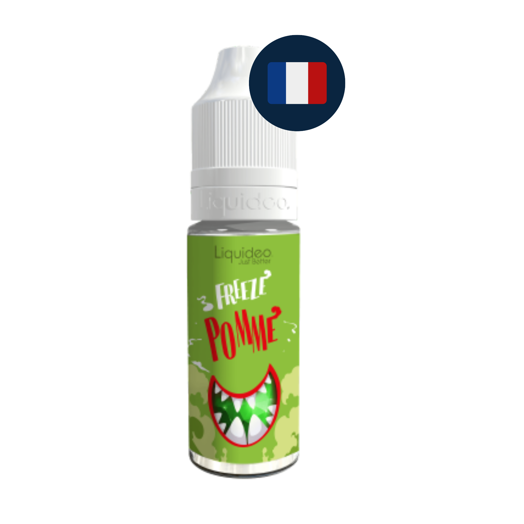 Flacon Liquideo Freeze Pomme 10 ml avec drapeau français