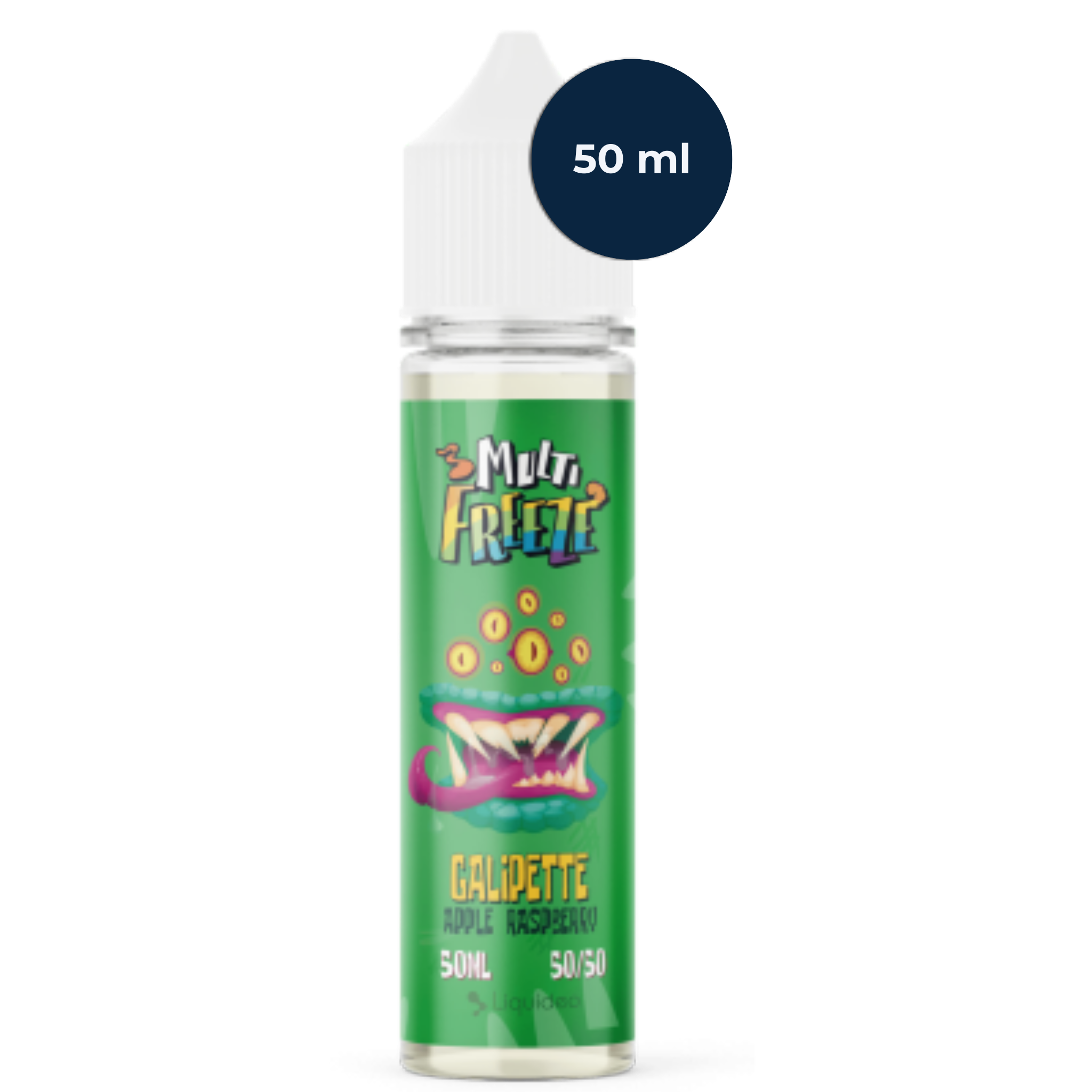 Flacon Liquideo Multi Freeze Galipette 50 ml en mise en scène fruitée et givrée.