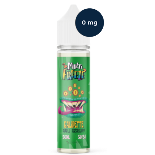 E‑liquide Liquideo Multi Freeze Galipette 50 ml, saveur pomme glacée.