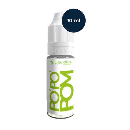 Flacon Liquideo Po Po Pom 10 ml en mise en scène fruitée et pétillante.