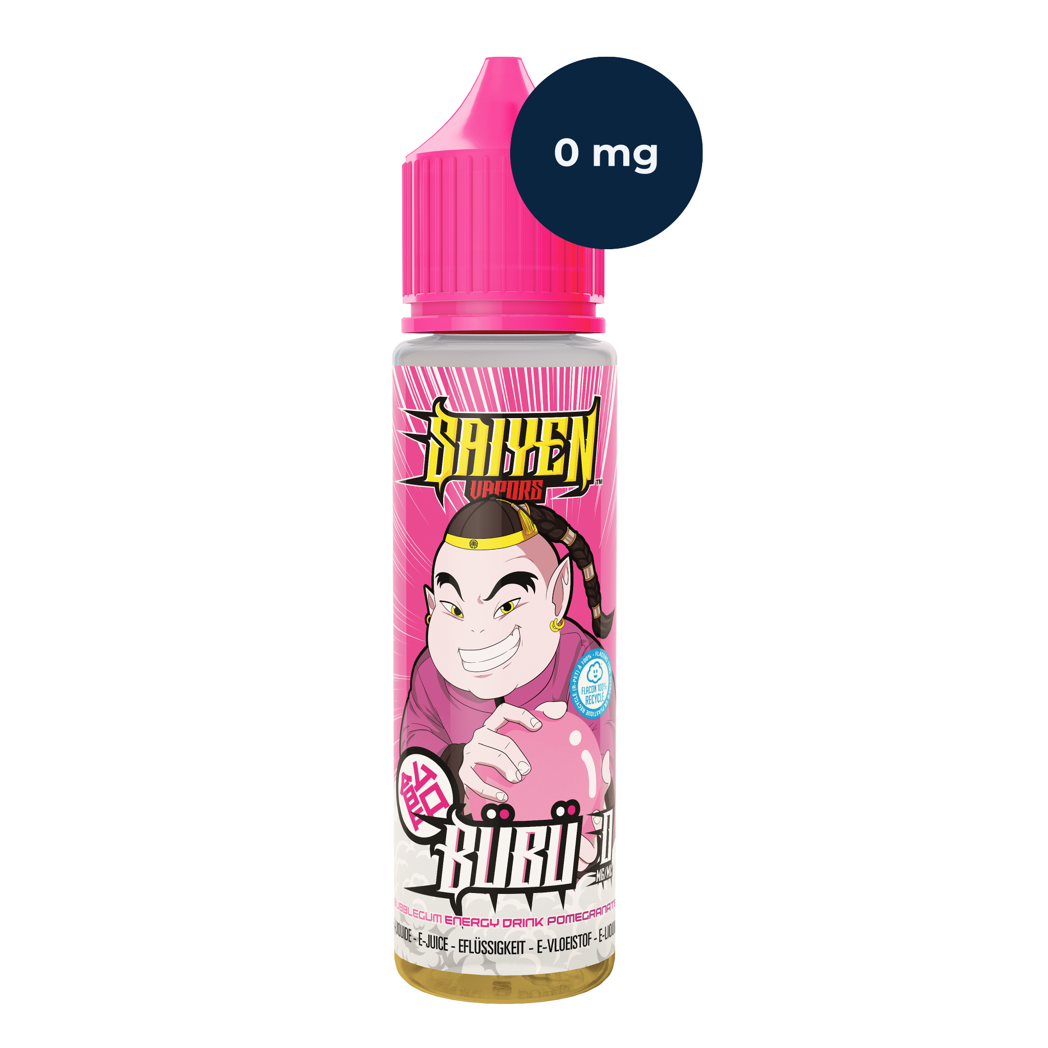 E‑liquide Saiyen Vapors Bubu 50 ml, saveur fruits rouges bonbon acidulé.