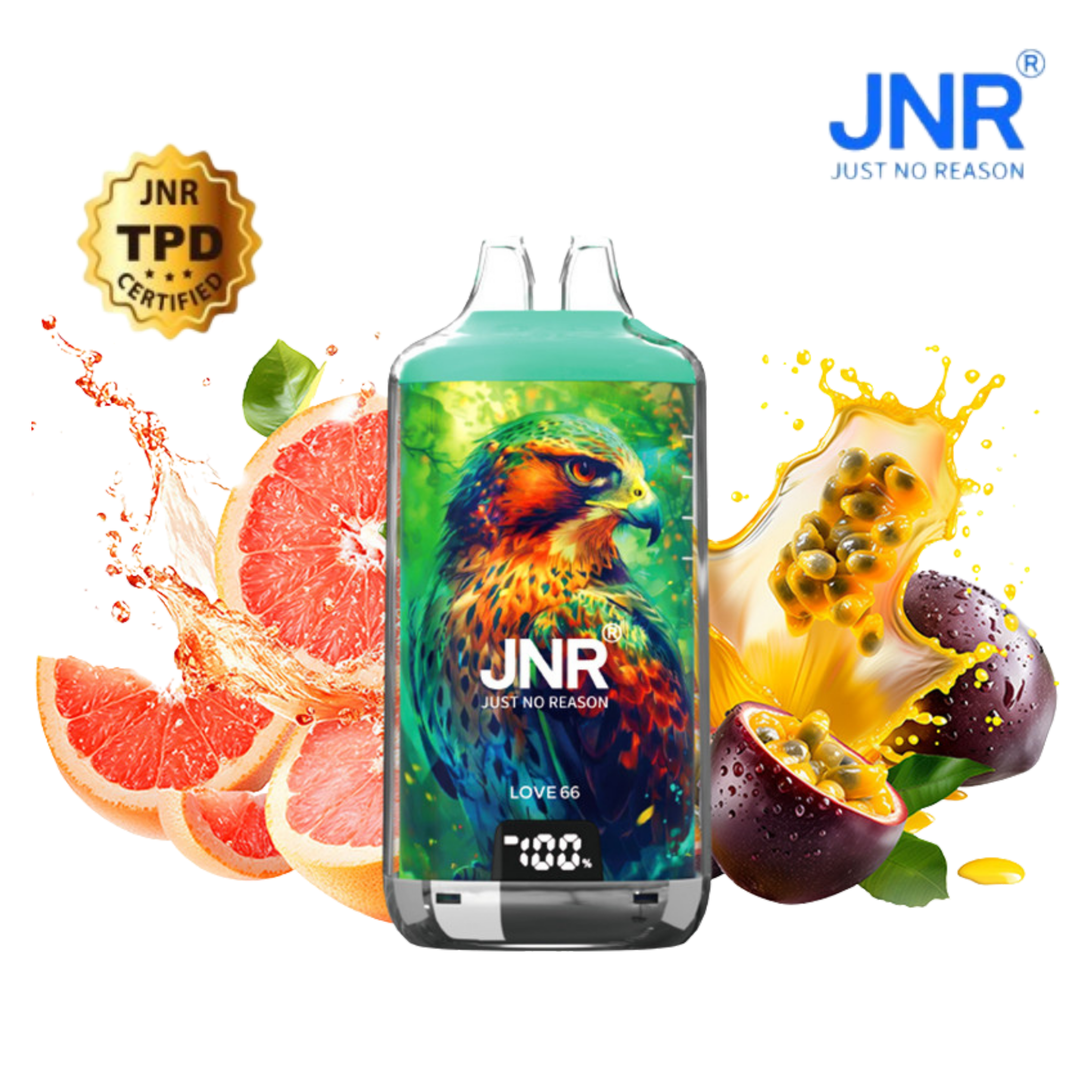 Puff Falcon X JNR 28K saveur Love 66, modèle rechargeable longue autonomie.