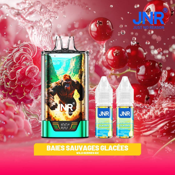 Puff Gorilla X JNR 43K saveur baies sauvages glacées, modèle rechargeable ultra‑longue durée.