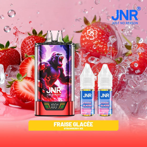 Puff Gorilla X JNR 43K saveur fraise glacée, modèle rechargeable ultra‑longue durée.