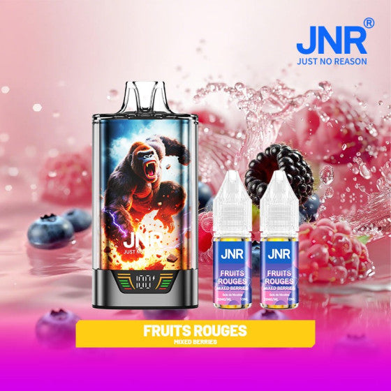 Puff Gorilla X JNR 43K saveur fruits rouges, modèle rechargeable ultra‑longue durée.