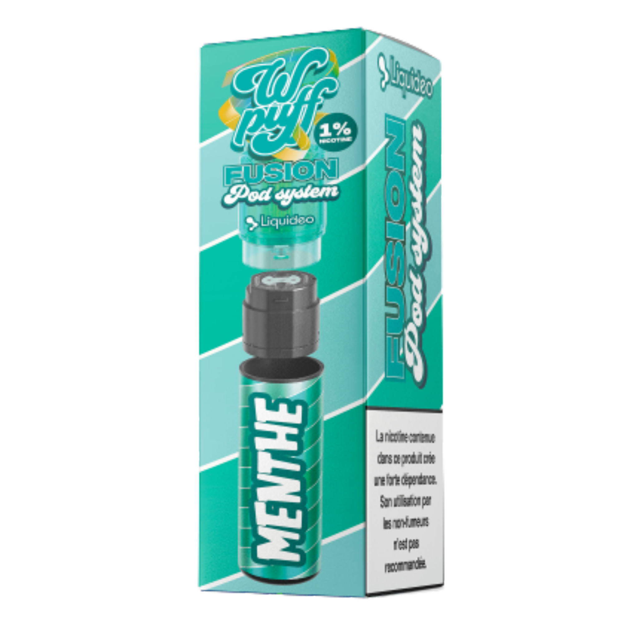 Puff Wpuff Fusion 15K Menthe Fraîche destinée au marché français, saveur mentholée glaciale.
